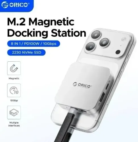 Case Magnético Orico para SSD M.2 2230 NVMe 10Gbps Prata