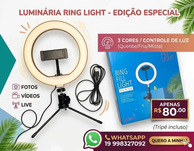 Ring light 8 polegadas