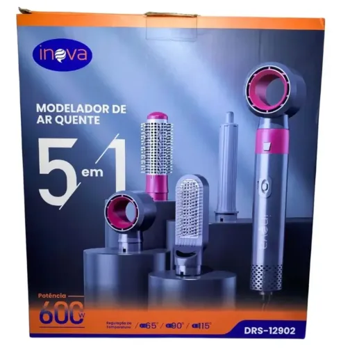 Escova secadora modeladora ar quente 5 em 1 220V nova