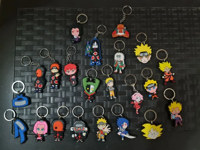 Chaveiros variados geeks anime mangá temáticos de Naruto e Dragon Ball