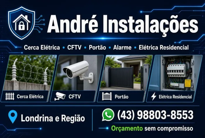 Instalação de Cerca Elétrica, CFTV, Portão e Elétrica Residencial - Londrina