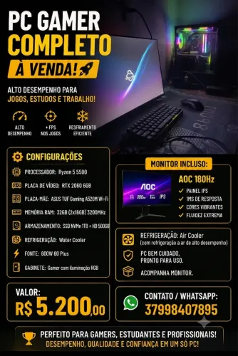 Pc gamer vendo ou troco por notebook gamer