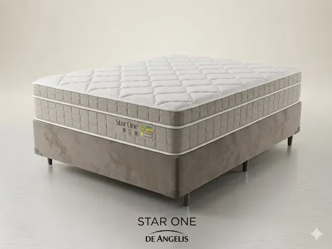 Conjunto Cama Casal Base Mais Colchão Molas Ensacadas Star One Pronta Entrega