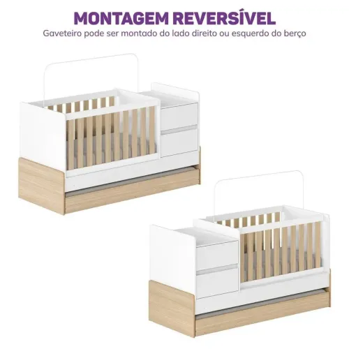 Berço evolutivo cômoda cama