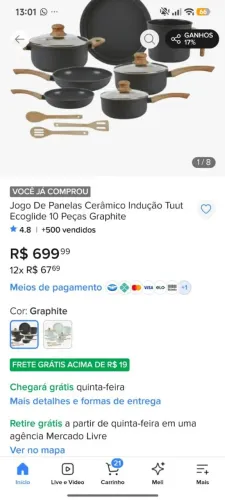 Kit panela de cerâmica marca top