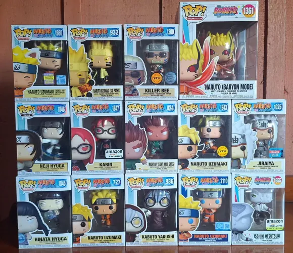 LOTE 14 FUNKOS POP NARUTO( 2 EXCLUSIVO AMAZON, 2 EDIÇÃO LIMITADA DE CONVENÇÃO, 2 CHASE