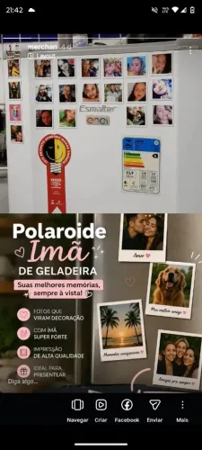 Foto polaroide magnéticas(imã de geladeira 
