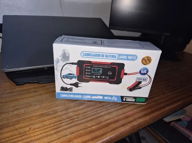Carregador De Bateria Inteligente 12V 6A Carro Moto Com Reparo Pulso Bivolt