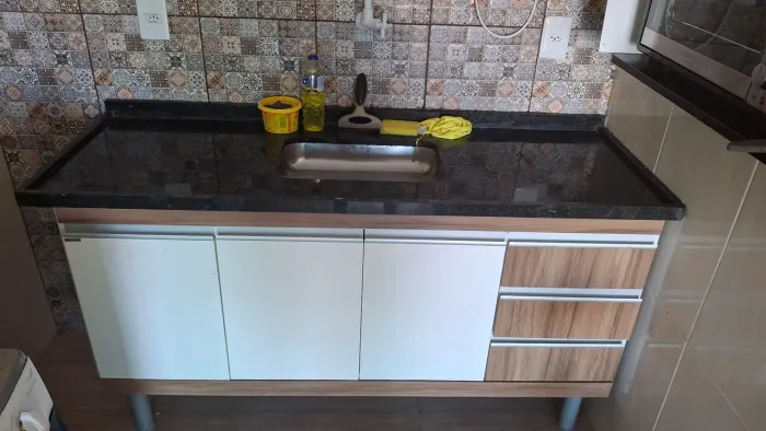 Pia granito com balcão