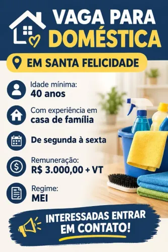 Vaga para Doméstica 