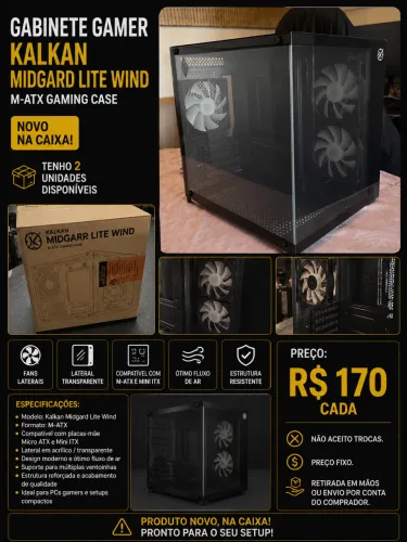 GABINETE GAMER KALKAN MIDGARD LITE WIND