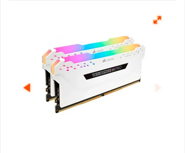 Memória DDR4 Corsair Vengeance RGB Pro, 16GB (2x8GB) 3200MHz, White, CMW16GX4M2C3200C16W