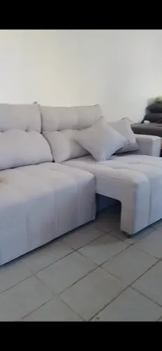 Sofá linho cinza 