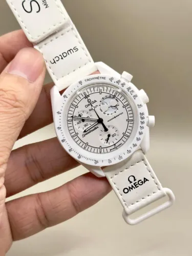 Relógio MoonSwatch Mission to the Moon Cronógrafo Linha Premium Totalmente Funcional