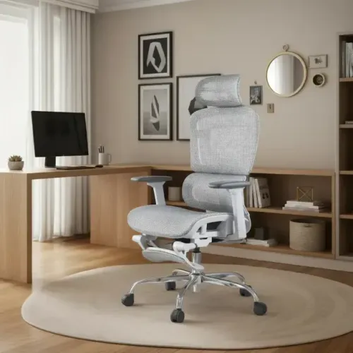 Cadeira De Escritório Ergonômica Mônaco WT07 Luvinco Malha Respirável Com Suporte Lombar..