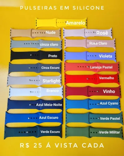 Pulseira de Silicone para Apple Watch 42mm 44mm 45 e 49mm