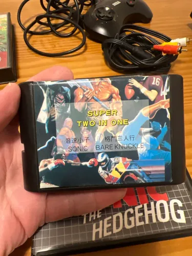 Cartucho 2 em 1 (Sonic e Street of Rage 1) para Mega drive