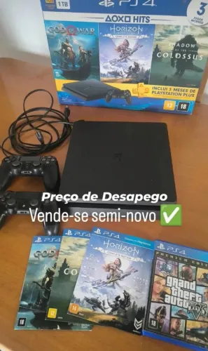 Ps4 1TB completo com caixa e jogos