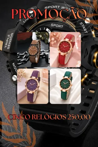 PROMOÇÃO! CINCO RELÓGIOS POR APENAS 250,00 R$