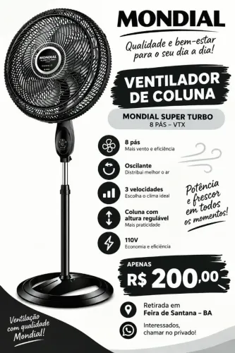 Ventilador MONDIAL de coluna