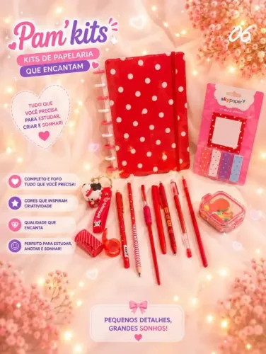 Kit De Papelaria Fofa Para Presente Criativo Com 12 Itens