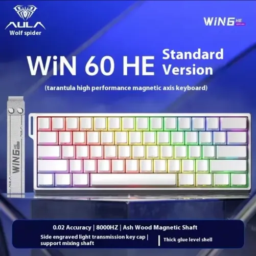 NOVO! Teclado Gamer AULA WIN60 HE | 8K Polling, Magnético, RT, FPS Pró!