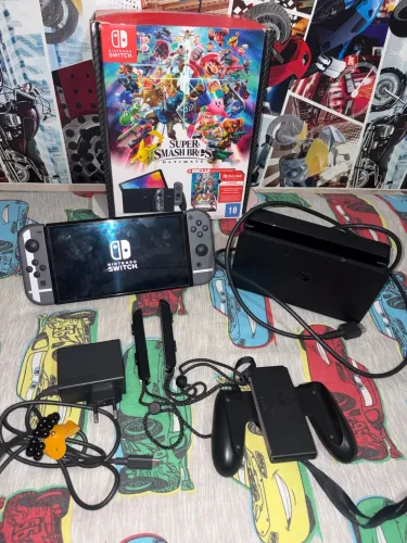 Nintendo switch oled 64gb com película e carregador ordinal