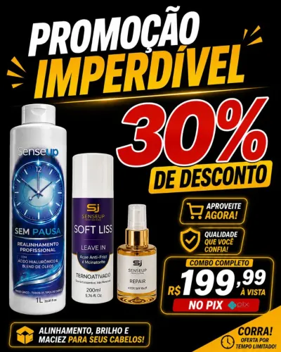 Kit Senseup Sem Pausa + Soft Liss + Repair Capilar