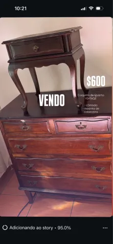 Cômoda + mesa de cabeceira vintage