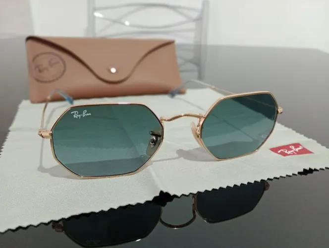 Óculos Rayban Octogonal Azul Degradê