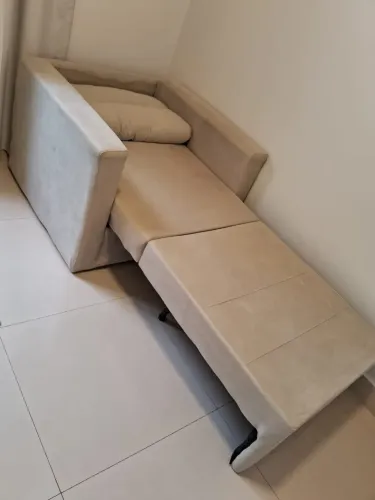 Sofá-cama Solteiro Marisol Suede Bege