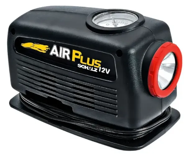 Mini Compressor Portátil Schulz Air Plus 120W Preto com LanternaMini Compressor Portátil