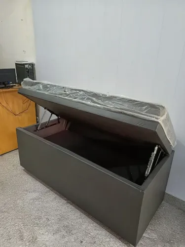 Cama Baú Solteiro Brindada Corino Preto