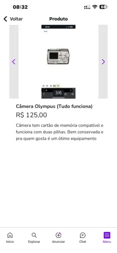 Câmera Olimpus  