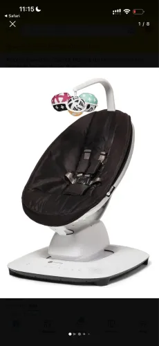4moms Mamaroo Cadeira Musical de Descanso Infantil 5.0 Wi-Fi Bluetooth Cor Preto