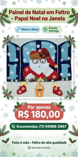 Enfeite de natal feito com feltro a mão