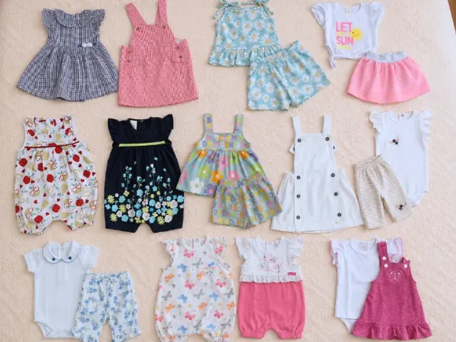 Lote roupas NOVAS de bebê menina de 9 à 12 meses e 1 ano - 21 peças (verão)