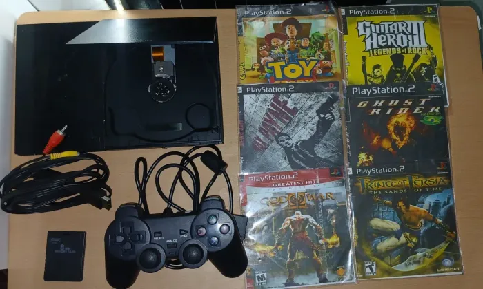 Play station 2 + 6 jogos
