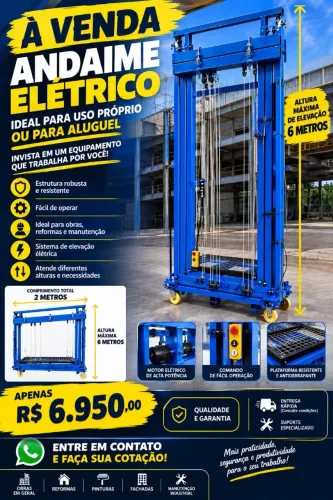Andaime Elétrico 6 Metros - Novo | À Venda por R$ 6.950