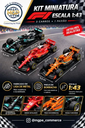 Kit Miniatura de Carros Fórmula 1