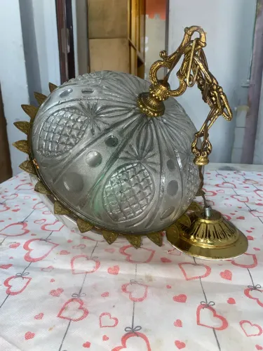 Pendente Globo De Vidro Abacaxi anos 70/80
