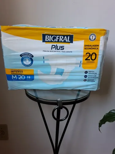 Super Promoção leve 02 pacotes de Fraldas Bigfral M com 20 de R$110,00 por apenas R$76,90