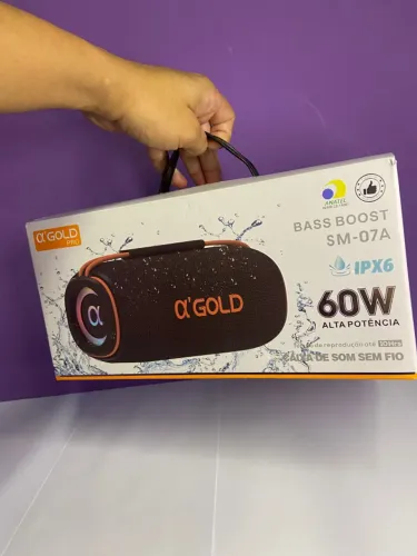 Caixa de Som Bluetooth Alta Potência 60W SM-07A A?Gold an8
