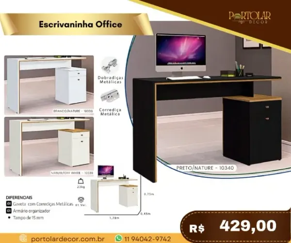 Escrivaninha Office, a pronta entrega