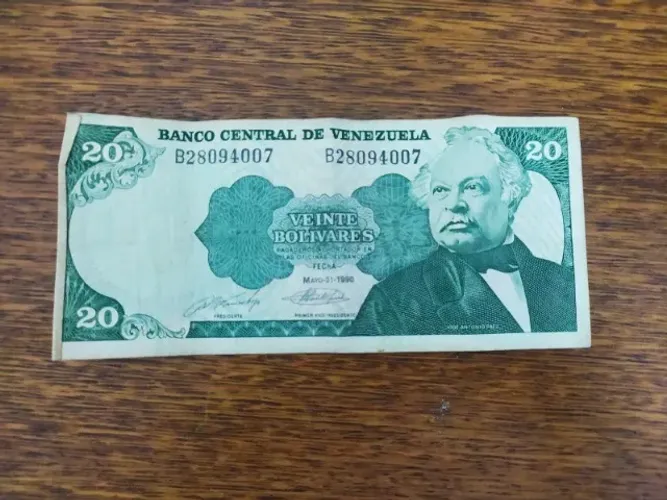 Nota de Veinte Antiga