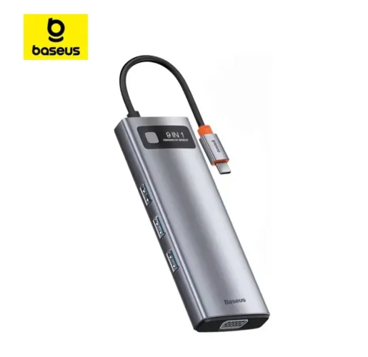 Hub adaptador Baseus tipo C 8 em 1 HDMI 4k30hz VGA60hz