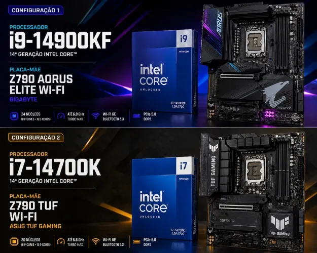 Dois Kit Intel i9 14900KF + I714700K