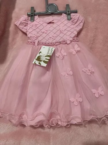 Vestido infantil Rosa, tamanho G, 1 ano. Novo