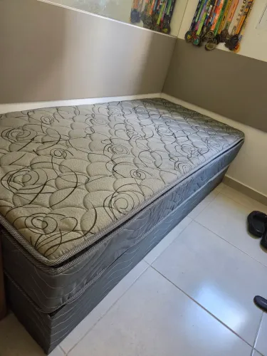 Cama Box Solteiro com colchão D33 Bonsono Pillow top