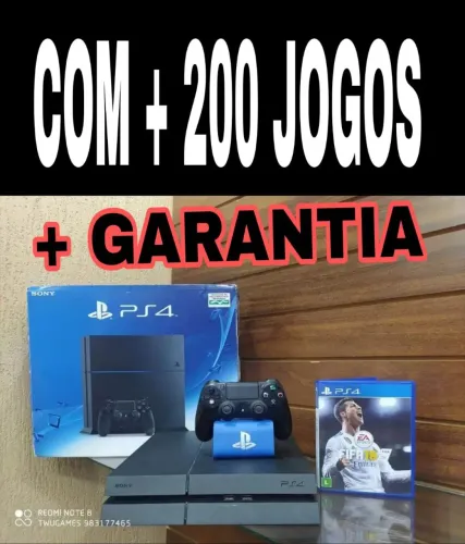 PS4 + 200 jogos tops